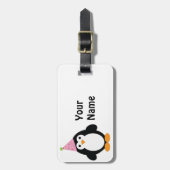 Cute Party Penguin Bagagelabel (Voorkant verticaal)