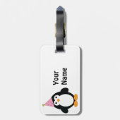 Cute Party Penguin Bagagelabel (Achterkant verticaal)