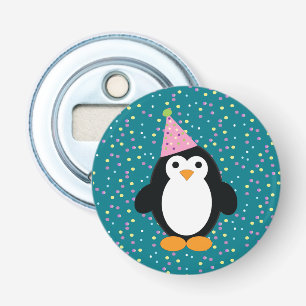 Cute Party Penguin Button Flesopener