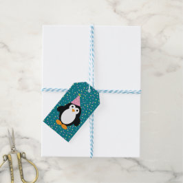 Cute Party Penguin Cadeaulabel
