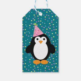 Cute Party Penguin Cadeaulabel