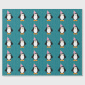 Cute Party Penguin Cadeaupapier (Vlak)