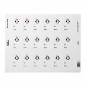 Cute Party Penguin Etiket (Full Sheet)