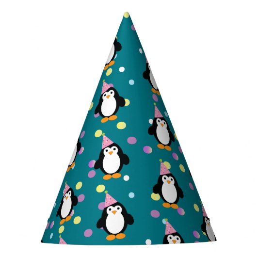 Cute Party Penguin Feesthoedjes (Voorkant)