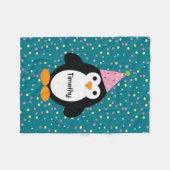 Cute Party Penguin Fleece Deken (Voorkant (Horizontaal))