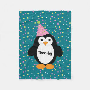 Cute Party Penguin Fleece Deken