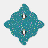 Cute Party Penguin met ronde confetti background Bedankdoosjes (Uitgevouwen)