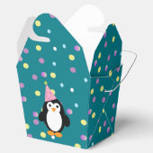Cute Party Penguin met ronde confetti background Bedankdoosjes (Geopend)