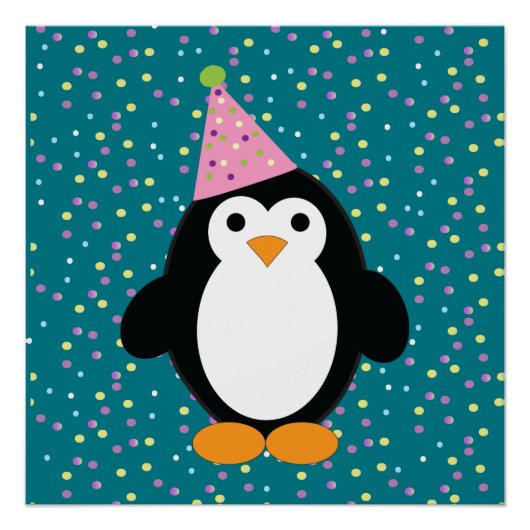 Cute Party Penguin Perfect Poster (Voorkant)