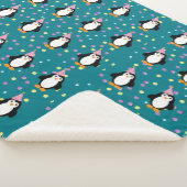 Cute Party Penguin Sherpa Deken (3/4)