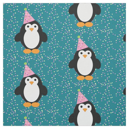 Cute Party Penguin Stof (Swatch)