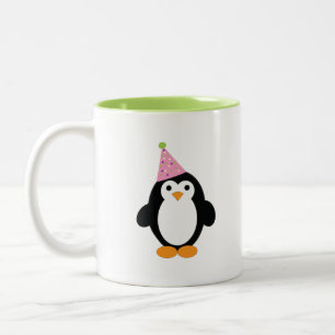 Cute Party Penguin Tweekleurige Koffiemok
