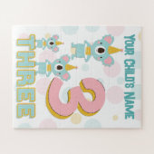 Cute Party Pet Koala nummer drie roze en Blauwgroe Legpuzzel (Horizontaal)
