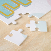 Cute Party Pet Koala nummer drie roze en Blauwgroe Legpuzzel (Zijkant)