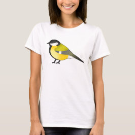 Cute Parus Major Bird Cartoon Illustration T-shirt
