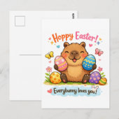 Cute Pasen Capybara Eieren Briefkaart (Voorkant / Achterkant)