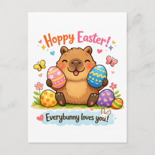 Cute Pasen Capybara Eieren  Briefkaart