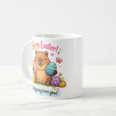 Cute Pasen Capybara Eieren  Koffiemok (Voorkant links)
