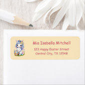 Cute Pasen Eenhoorn - Retouradres Label (Insitu)