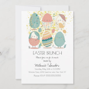 Cute Pasen Eieren Diner Brunch  Kaart