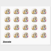 Cute Pasen Eieren Luiaard  Ronde Sticker (Vel)