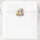 Cute Pasen Eieren Luiaard  Ronde Sticker (Tas)
