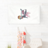 Cute Pasen Haaien Konijn Oren Mand Eieren Happy Pa Spandoek (Insitu)