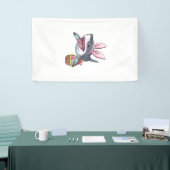 Cute Pasen Haaien Konijn Oren Mand Eieren Happy Pa Spandoek (Beurs)
