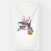 Cute Pasen Haaien Konijn Oren Mand Eieren Happy Pa Spandoek (Verticaal)