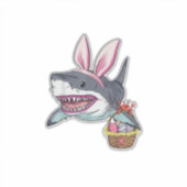 Cute Pasen Haaien Konijnenoren Mand Eieren Happy P Sticker (Voorkant)