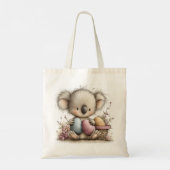 Cute Pasen Koala Illustratie met Pastel Eieren Tote Bag (Achterkant)