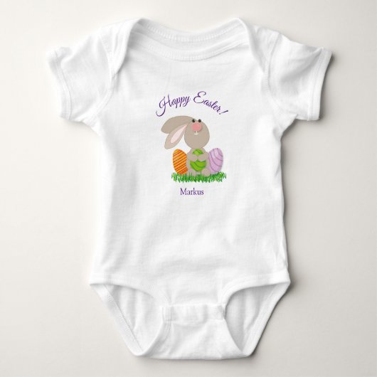 Cute Pasen Konijn Baby Rompertje Cadeau (Voorkant)