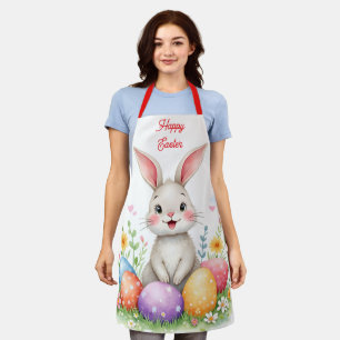Cute Pasen Konijn En Eieren Moderne Collectie Schort