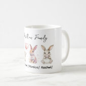 Cute Pasen Konijn Familie Plaque – Gepersonaliseer Koffiemok (Voorkant rechts)