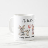 Cute Pasen Konijn Familie Plaque – Gepersonaliseer Koffiemok (Voorkant links)