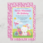 Cute Pasen Konijn Lente Kinderen Verjaardag Kaart (Voorkant / Achterkant)