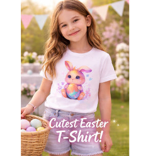 Cute Pasen Konijn meisje t-shirt – Schattige Paste