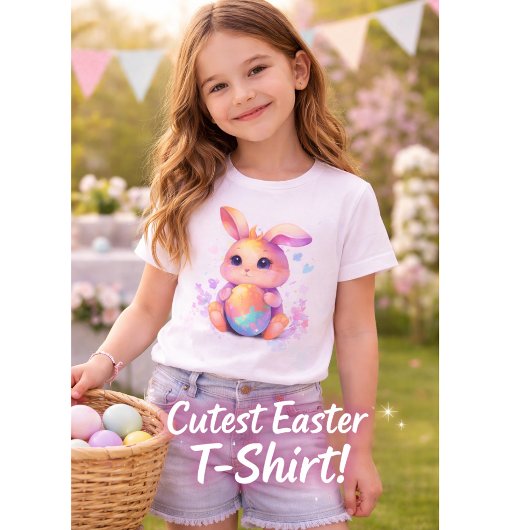 Cute Pasen Konijn meisje t-shirt – Schattige Paste