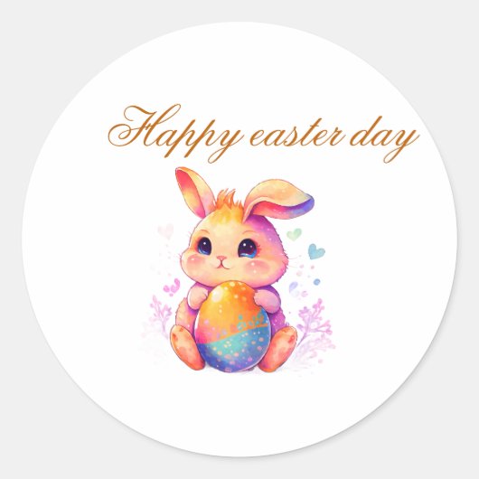 Cute Pasen Konijn Sticker – Kawaii Pastel Konijn L (Voorkant)