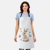 Cute Pasen Konijn Vlinder T-Shirt Schort (Gedragen)