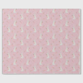 Cute Pasen konijn & wortel patroon op pastel roze Cadeaupapier (Vlak)