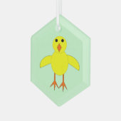 Cute Pasen Kuiken Glas Ornament (Voorkant links)