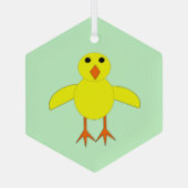 Cute Pasen Kuiken Glas Ornament (Achterkant)