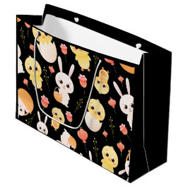 Cute Pasen Kuikens & Konijnen Naadloos Patroon  Groot Cadeauzakje