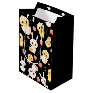 Cute Pasen Kuikens & Konijnen Naadloos Patroon Medium Cadeauzakje