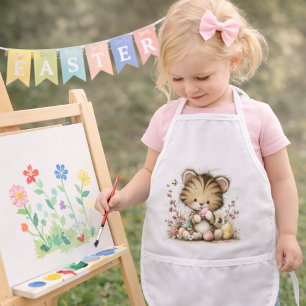 Cute Pasen Tijgerwelp Illustratie Kinder Schort