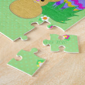 Cute Pasenkonijnen en Eieren | Vilt Uiterlijk Grap Legpuzzel (Zijkant)