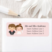 Cute Passen getrouwd Mr en Mrs Wedding Couple Etiket (Insitu)