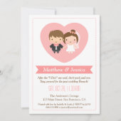 Cute Passen getrouwd Post Wedding Brunch Uitnodigi Kaart (Voorkant)