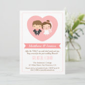Cute Passen getrouwd Post Wedding Brunch Uitnodigi Kaart (Staand voorkant)